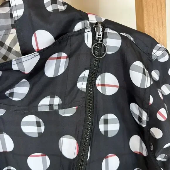 Vintage Y2K UBU Black White Polka Dot Reversible Raincoat #1297 Size 3X - Picture 5 of 14